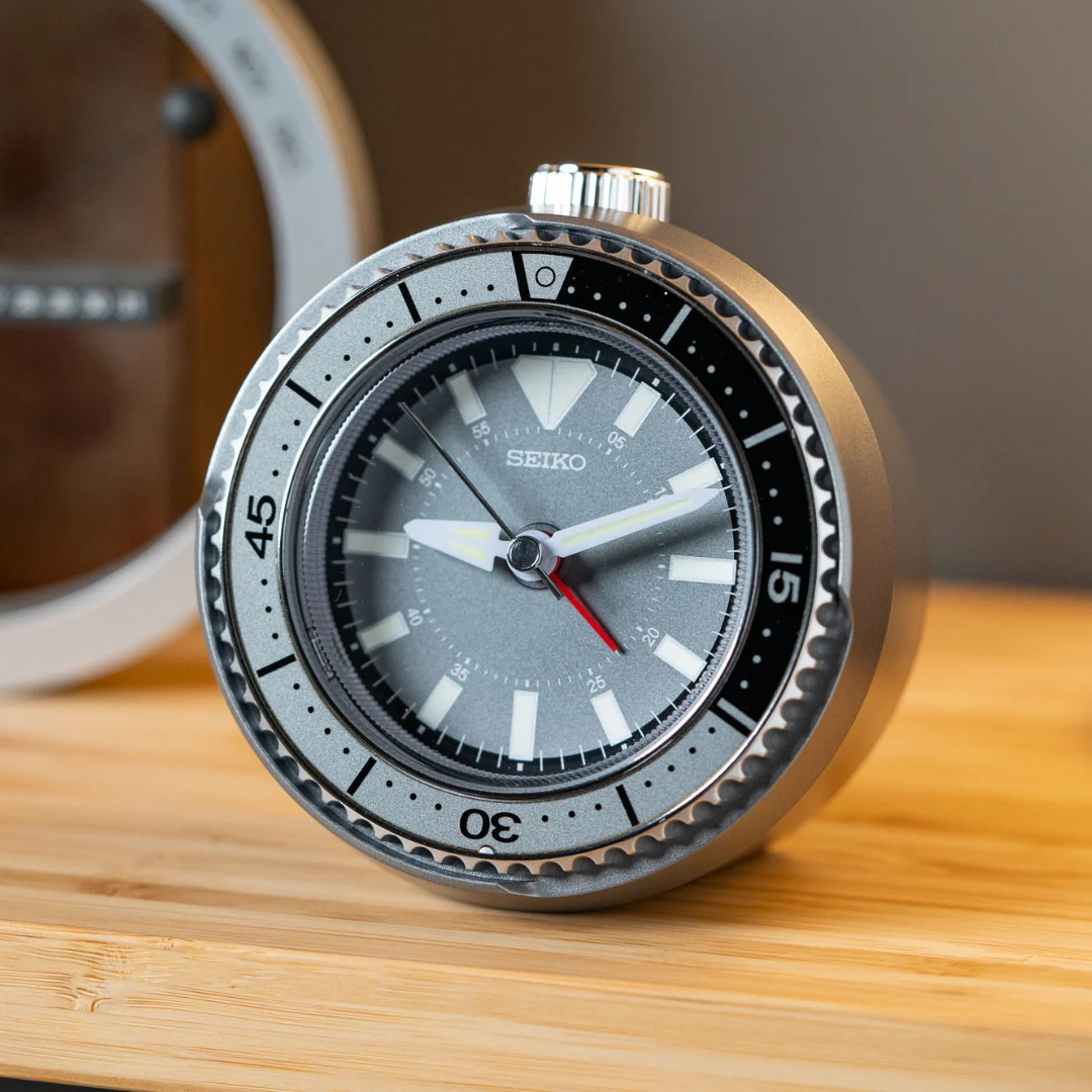 Just a minute with the Seiko Mai Modern Rotating Bezel Alarm Clock Just a minute with the Seiko Mai Modern Rotating Bezel Alarm Clock