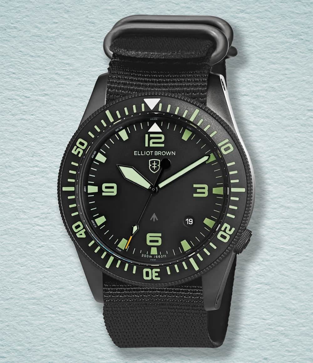 Elliot Brown Watch Black - Nylon Holton Professional Quartz
