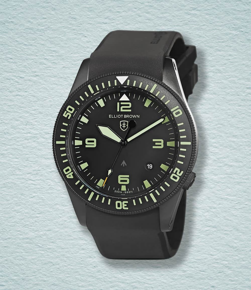 Elliot Brown Watch Black - Rubber Holton Professional Quartz