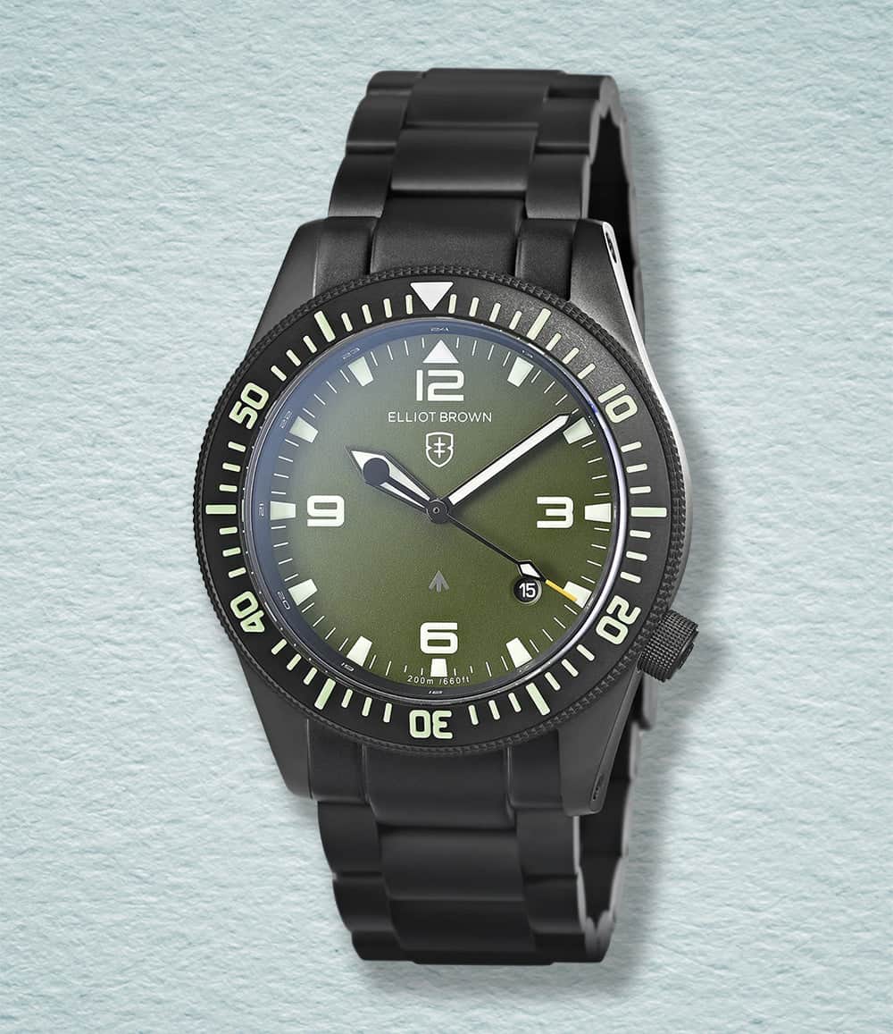 Elliot Brown Watch Green - Bracelet Holton Professional Quartz
