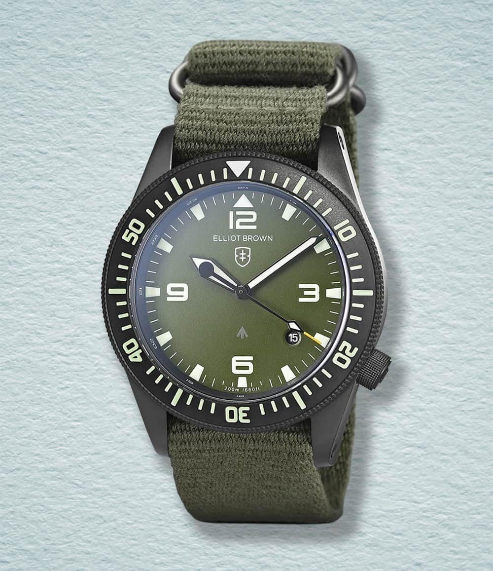 Elliot Brown Watch Green - Nylon Holton Professional Quartz