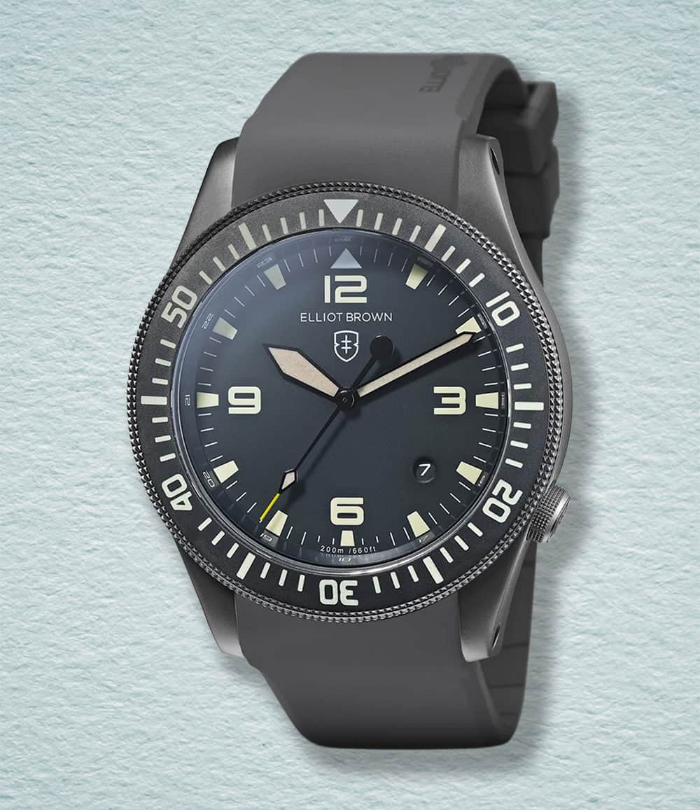 Elliot Brown Watch Nivo - Grey Rubber Holton Professional Quartz