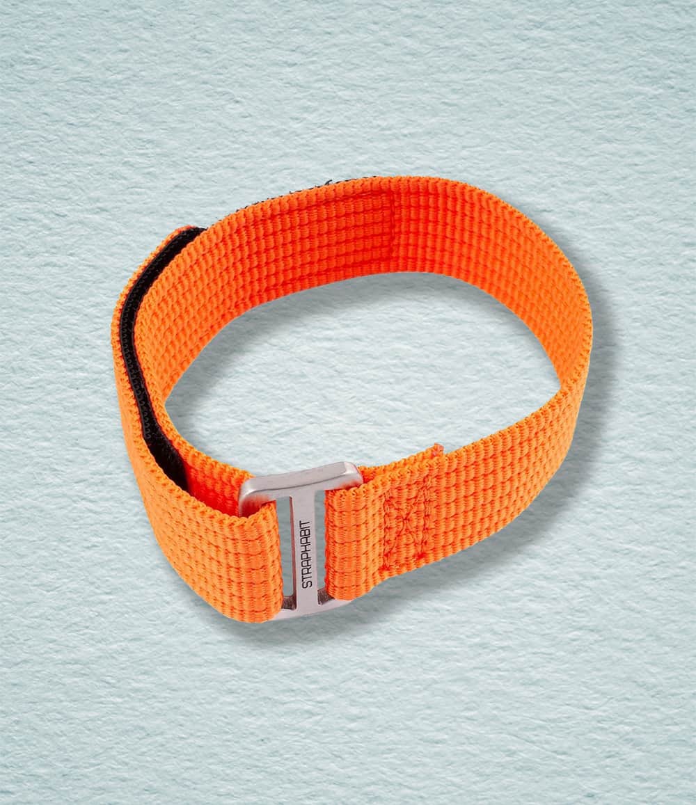StrapHabit Strap 20mm / Safety Orange Hook and Loop Single Pass Watch Straps