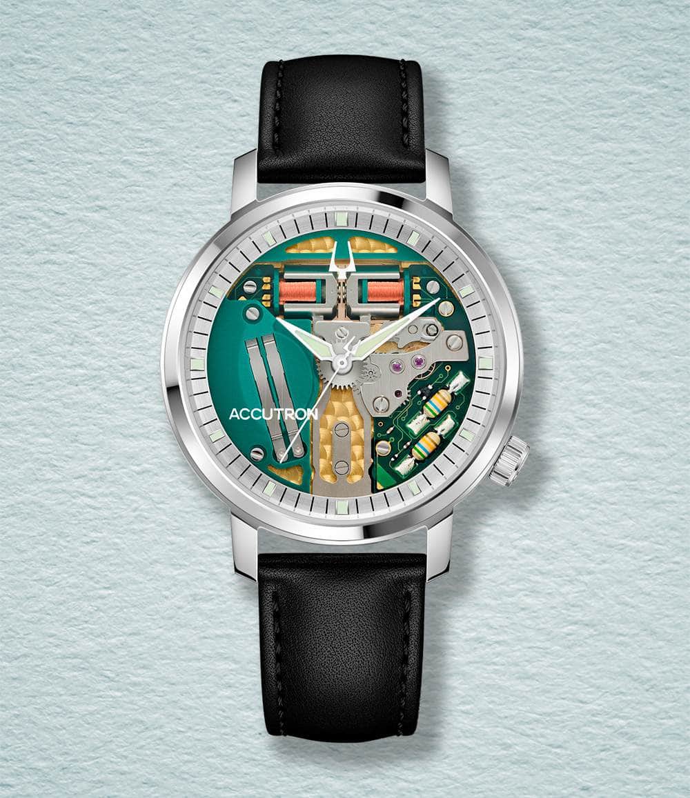 Accutron Watch Black (904L Steel) Spaceview 314 - Tuning Fork