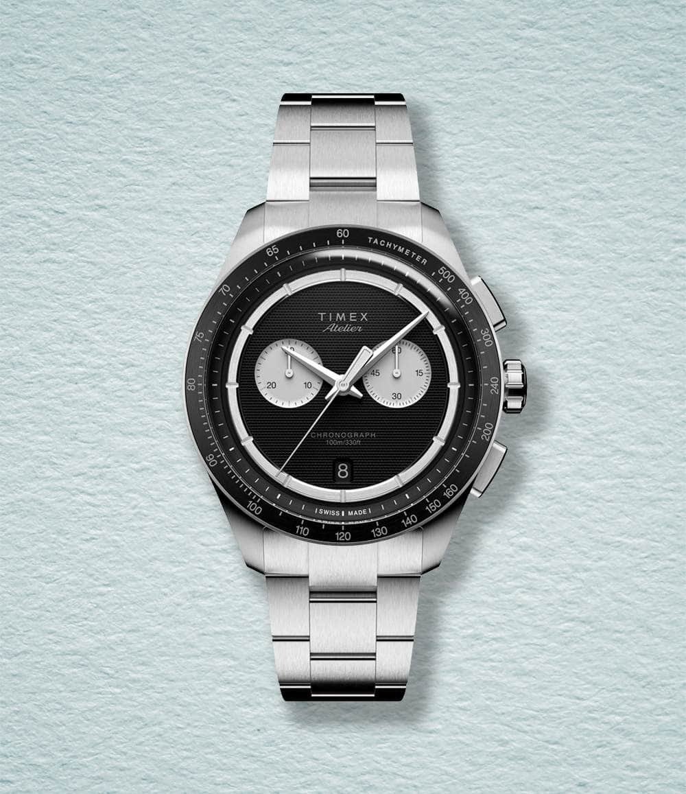 Timex Watch Stainless Steel Bracelet Timex Atelier Chronograph Quartz M1q 40mm