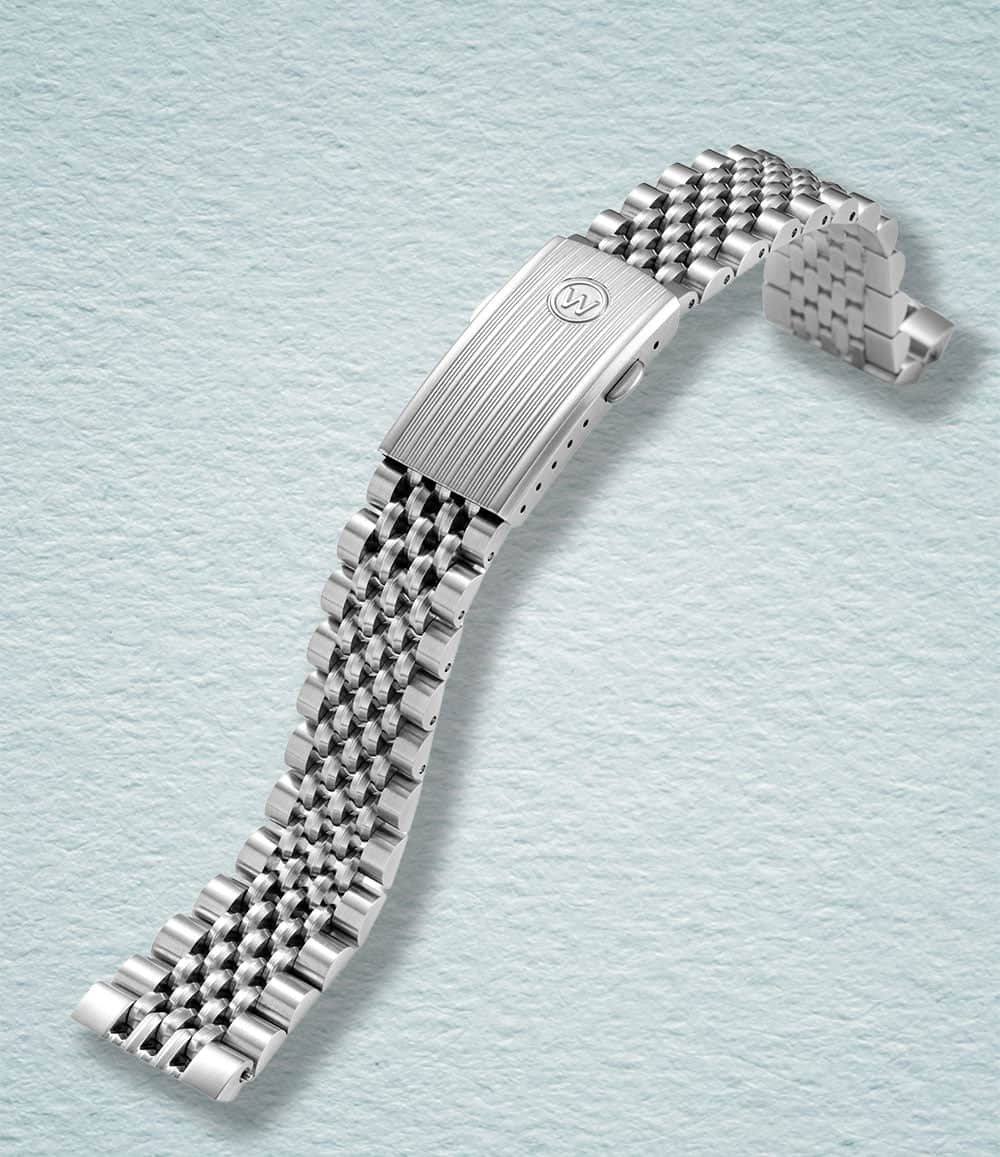 Wolbrook Strap Bracelet Beads-of-Rice Stainless-Steel Bracelet – 20mm