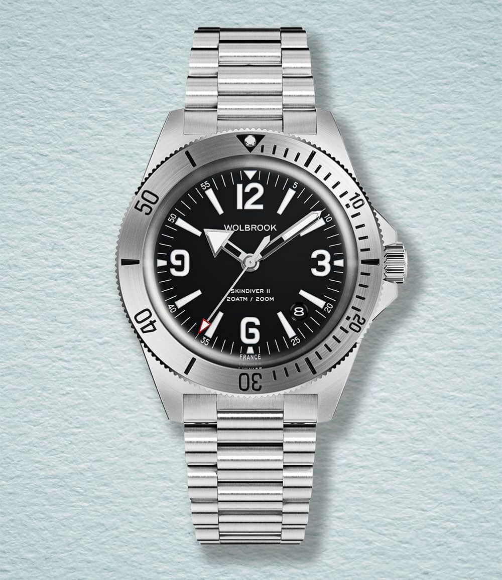 Wolbrook Watch Black Skindiver II Automatic Dive Watch - Narwhal Limited Edition