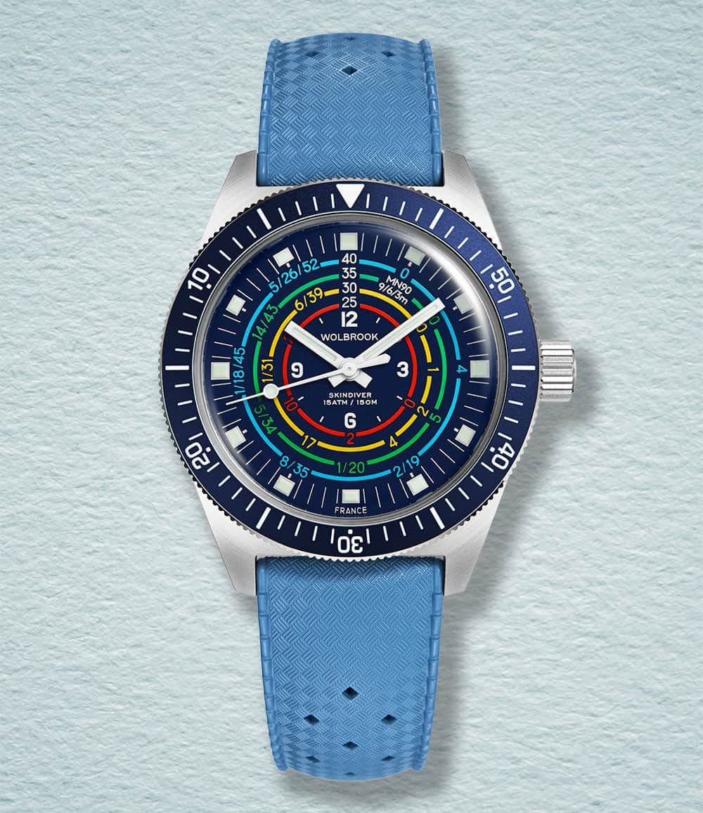 Wolbrook Watch Blue Skindiver Decompression Automatic