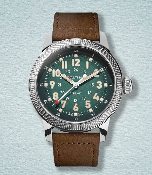 A17 Pilot on leather | Green Dial – Windup Watch Shop
