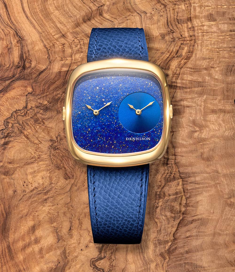 Dennison Watch Lapis & Blue Sunray / Gold PVD Dennison ALD Dual Time Watches
