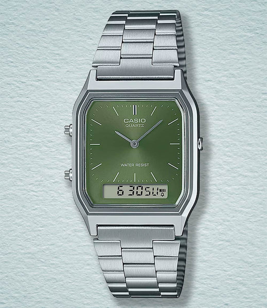 CASIO AQ-230 新品 Amazon.com: Casio AQ-230A-1DMQYEF Mens Combi Bracelet Watch