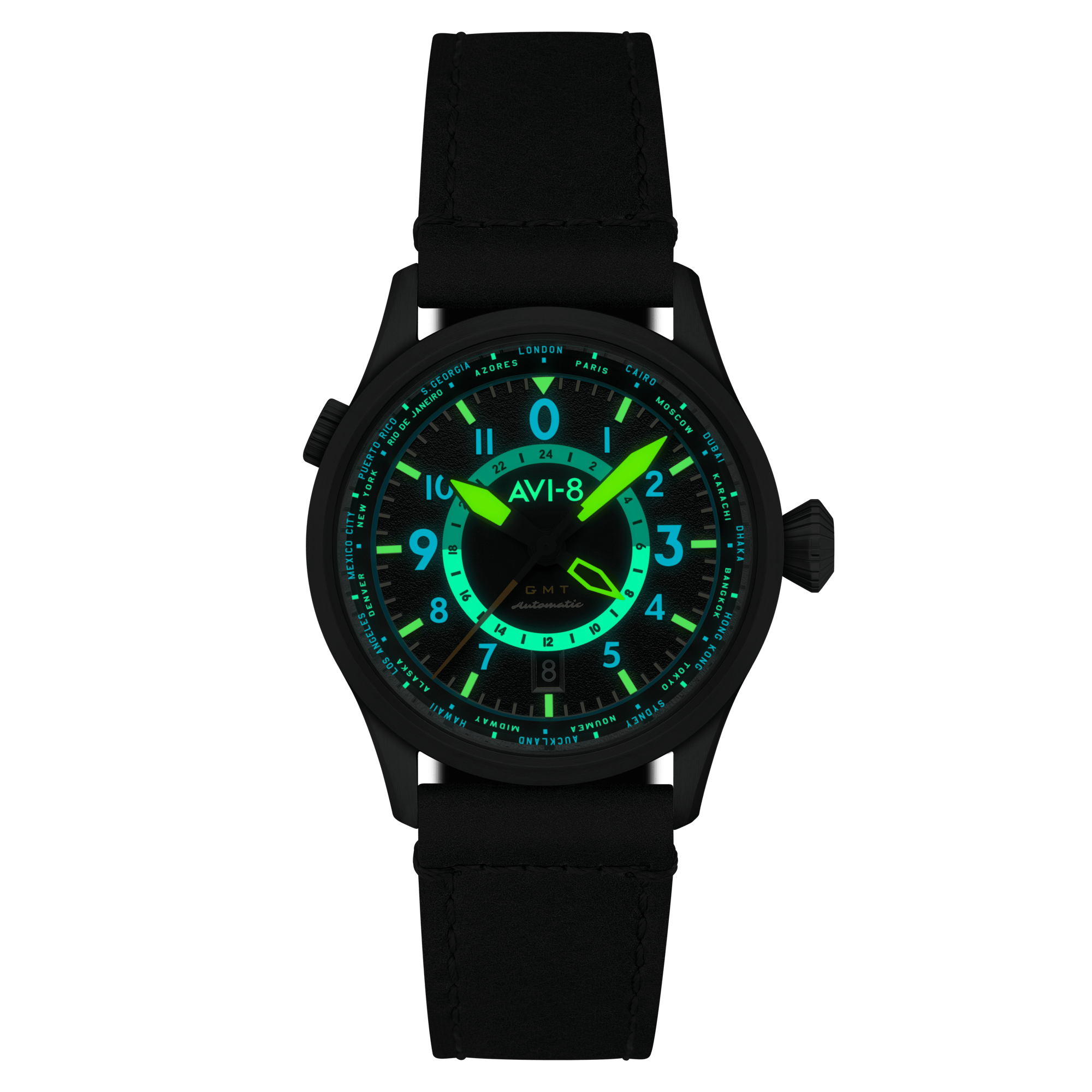 AVI-8 WATCHES Flyboy Wingman Worldtimer GMT Automatic Tropical Grey