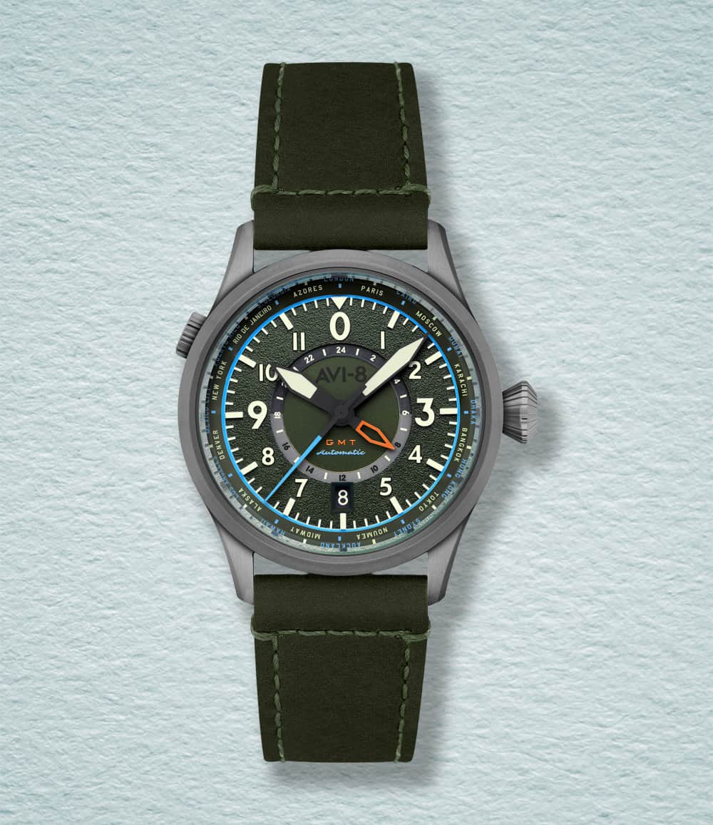 AVI-8 Watch AVI-8 Flyboy Wingman Worldtimer GMT Automatic Jungle Green Watch