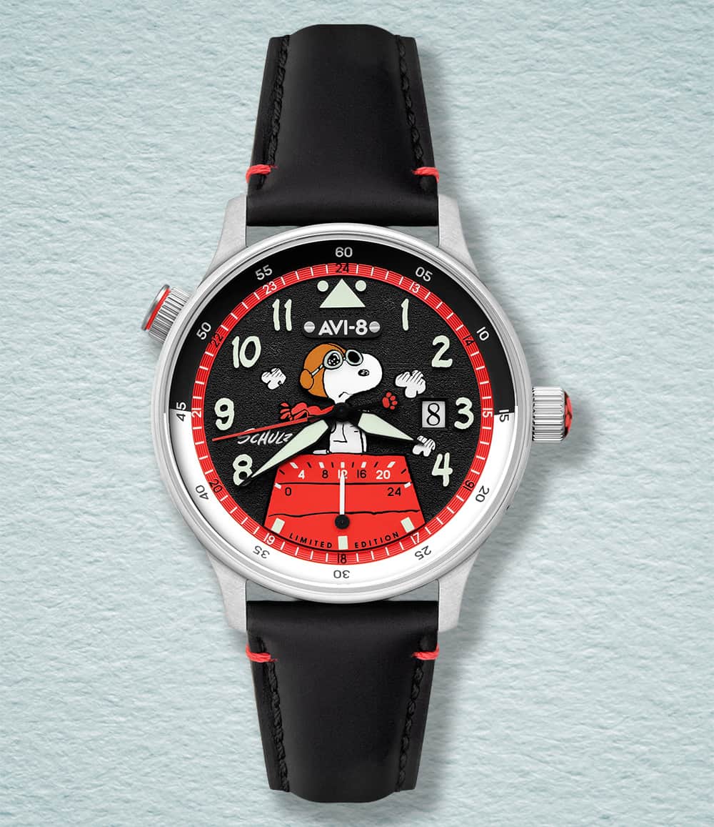 AVI-8 Watch Phantom Flyer AVI-8 Hawker Hurricane McKellar Dual Time Peanuts Snoopy Flying Ace Limited Edition