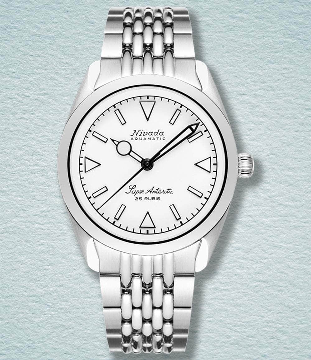 Nivada Grenchen Watch SUPER ANTARCTIC WHITE DIAL BRACELET Super Antarctic