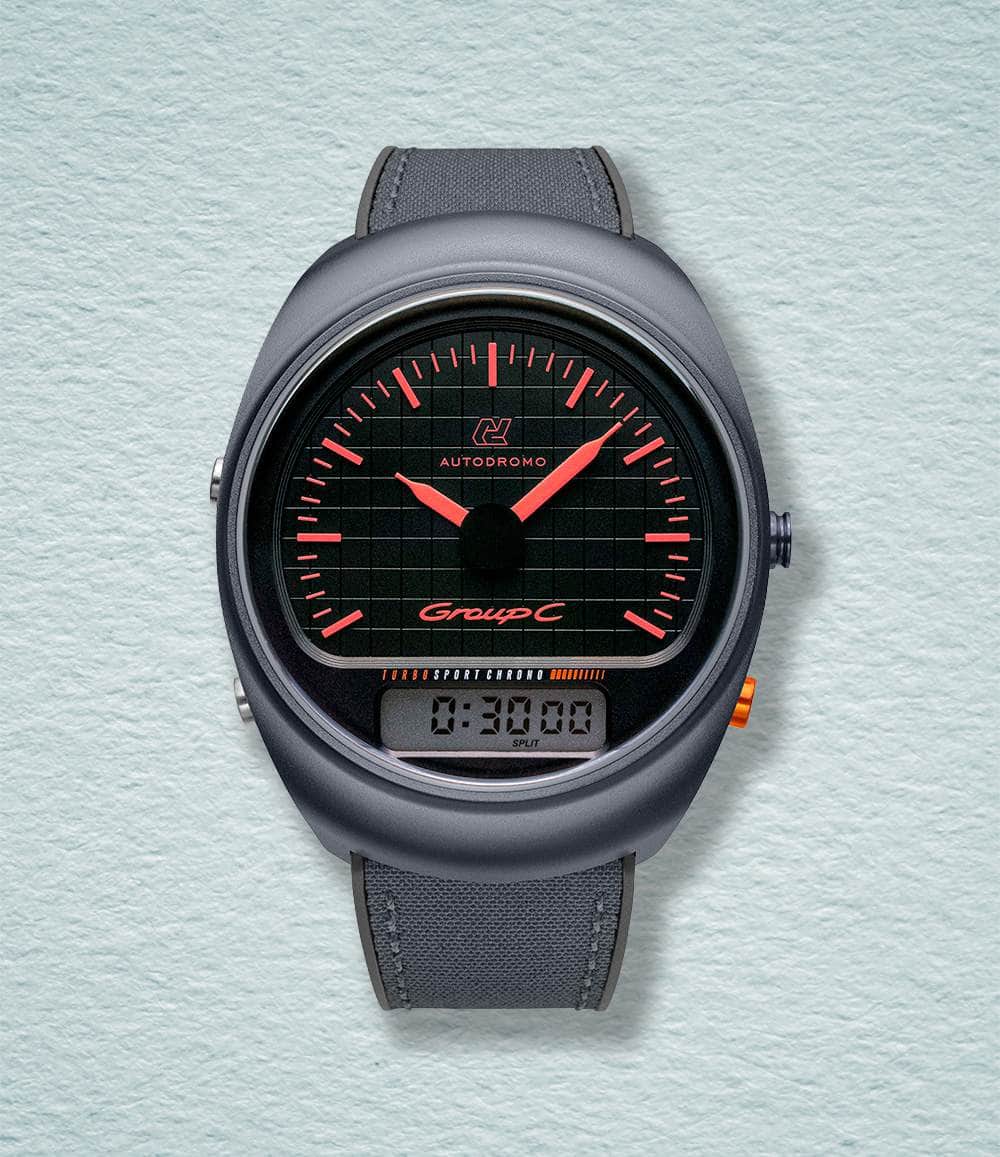 Autodromo - Instruments for Motoring Watches Grey Anodized Group C Turbo Sport Watch Collection