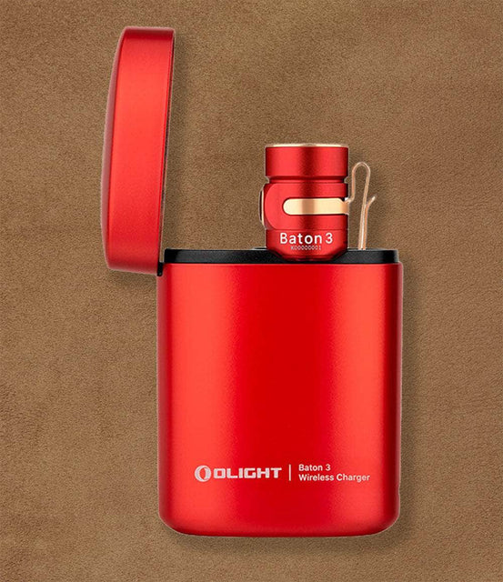 Olight EDC Red Baton 3 Rechargeable Flashlight - Premium Edition