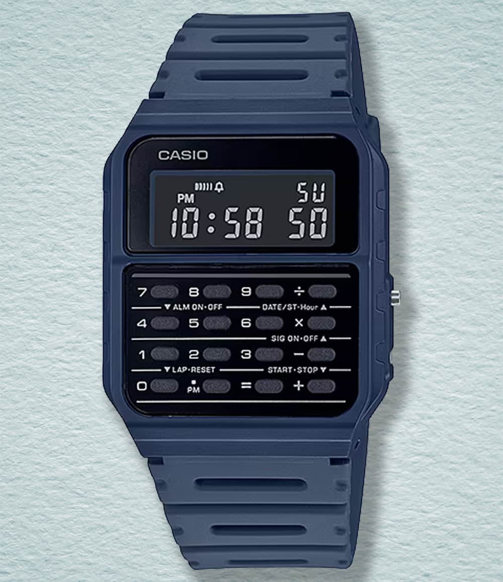 Casio Watch Blue Casio Data Bank CA‑53 Series Calculator Digital Watch
