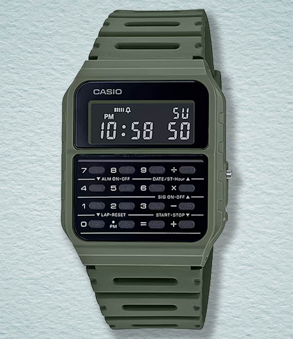 Casio Watch Green Casio Data Bank CA‑53 Series Calculator Digital Watch