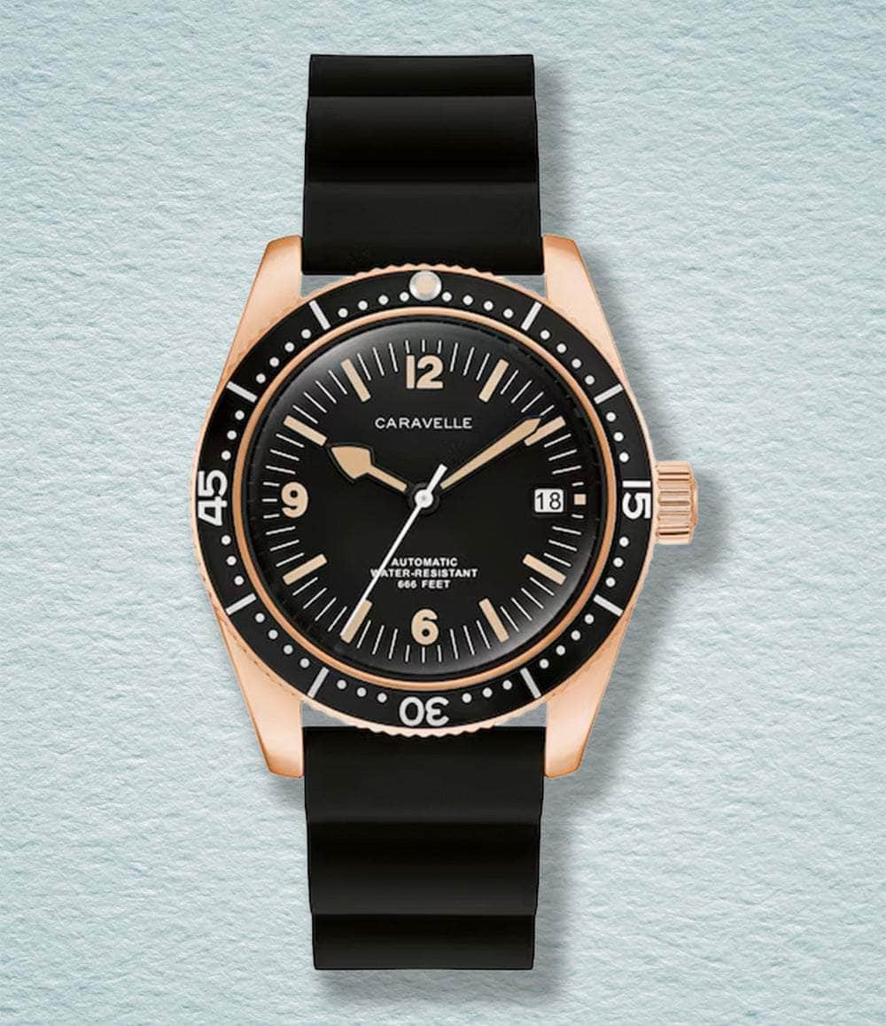 Bulova Watch Black - Gold The Caravelle by Bulova Sea Hunter Diver