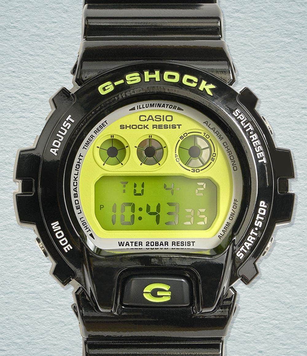 G-Shock Watch Neon Black Retro Colors