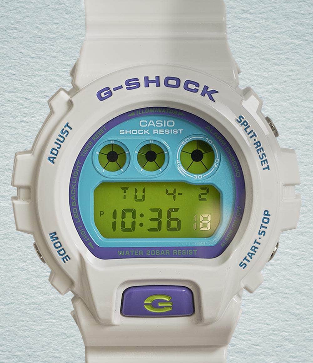 G-Shock Watch Purple White Retro Colors