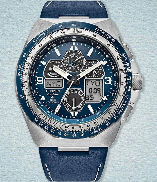 Citizen Watch Blue/Leather Promaster Skyhawk A-T