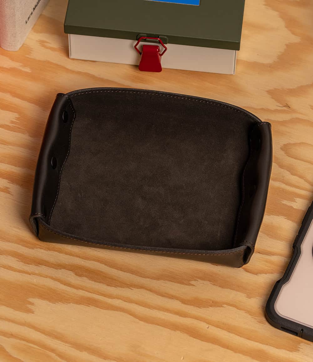 Convoy Co Accessory Dark Chocolate Leather Valet Tray