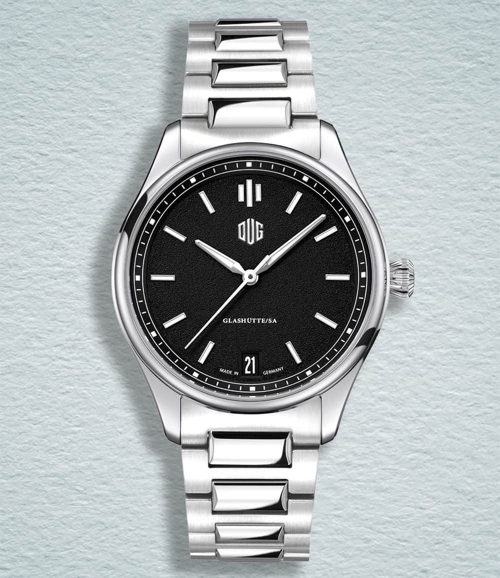 DUG Watch Black / Date / Bracelet Purist Type 1