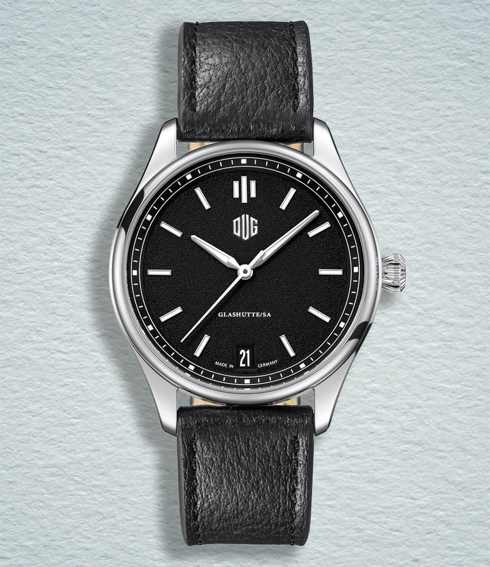 DUG Watch Black / Date / Black Purist Type 1