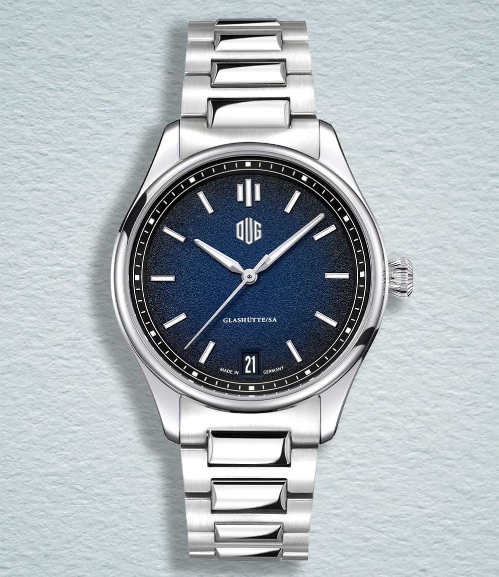 DUG Watch Blue / Date / Bracelet Purist Type 1