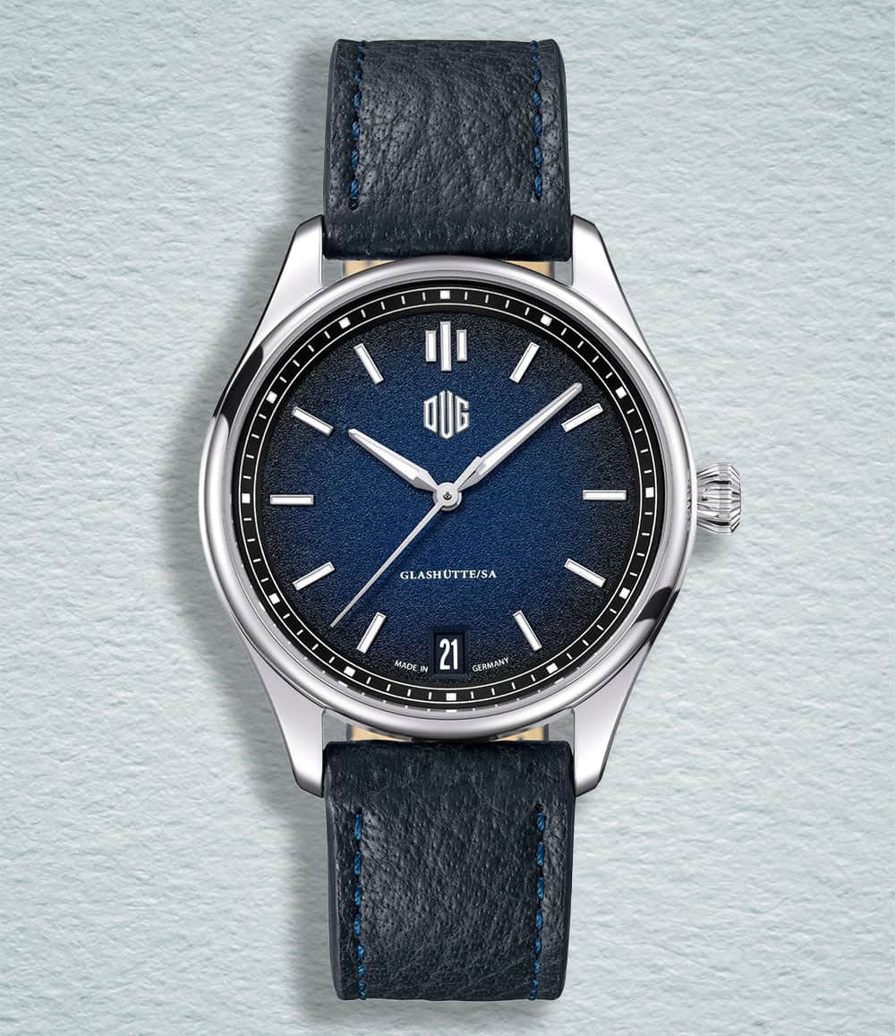 DUG Watch Blue / Date / Blue Purist Type 1