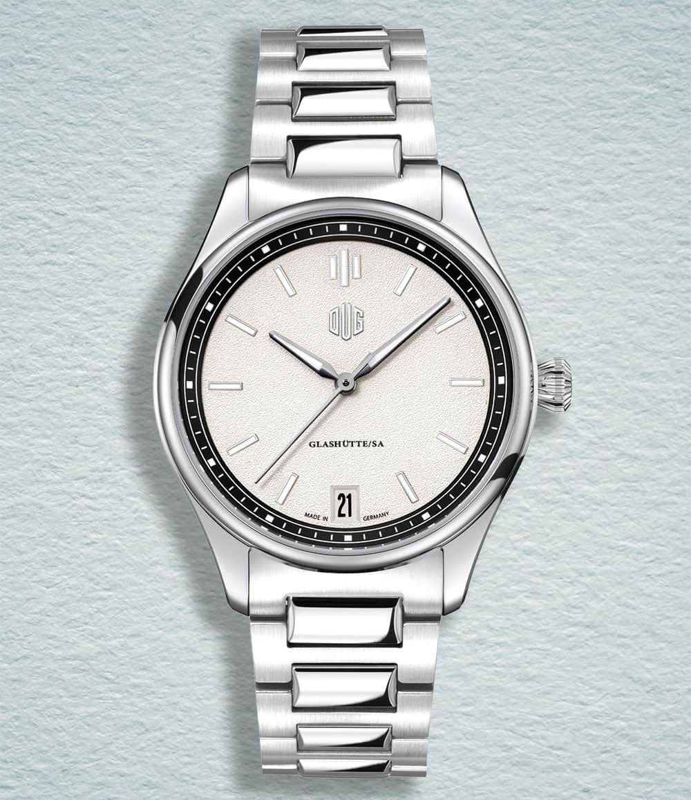 DUG Watch White / Date / Bracelet Purist Type 1