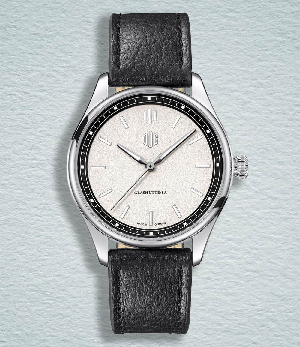 DUG Watch White / No-Date / Black Purist Type 1