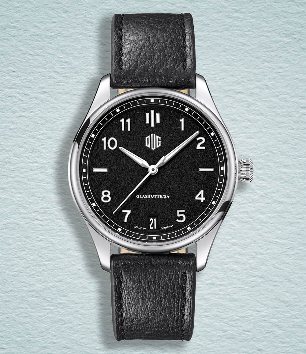 DUG Watch Black / Date / Black Purist Type 2