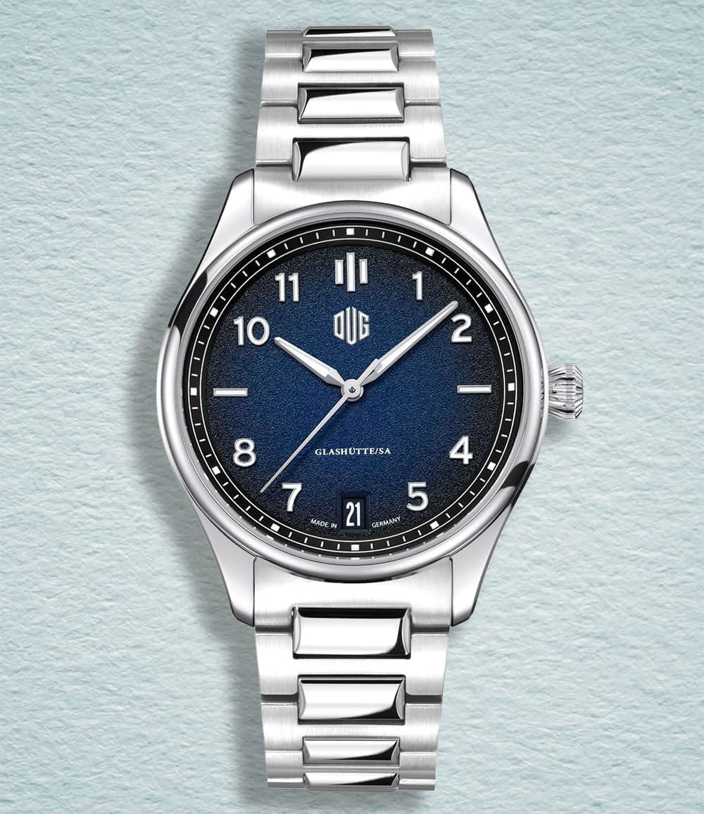 DUG Watch Blue / Date / Bracelet Purist Type 2