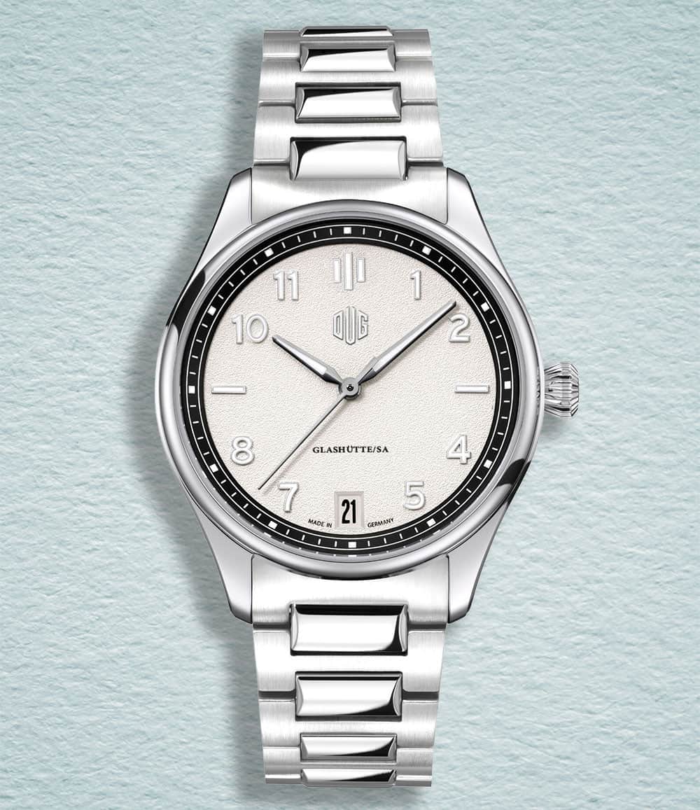 DUG Watch White / Date / Bracelet Purist Type 2