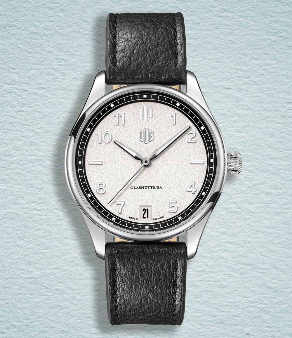 DUG Watch White / Date / Black Purist Type 2