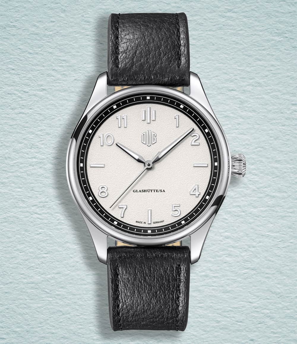 DUG Watch White / No-Date / Black Purist Type 2