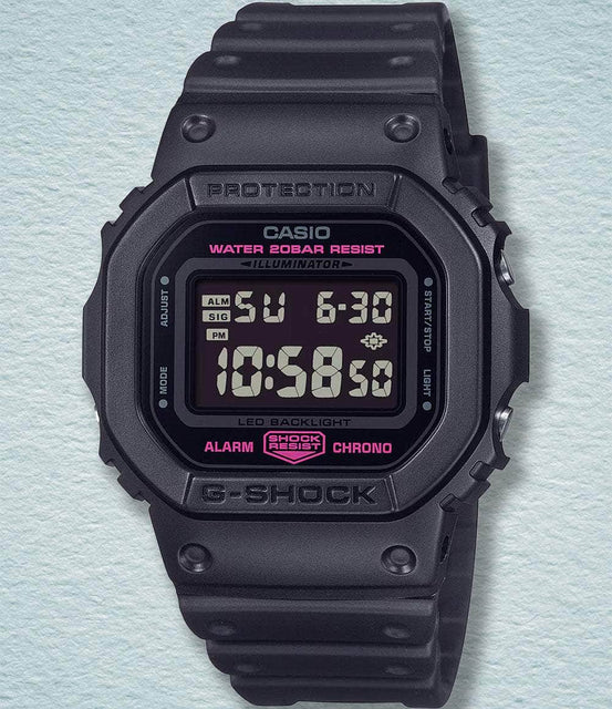 G-Shock Watch Black 5600 Pink Ribbon