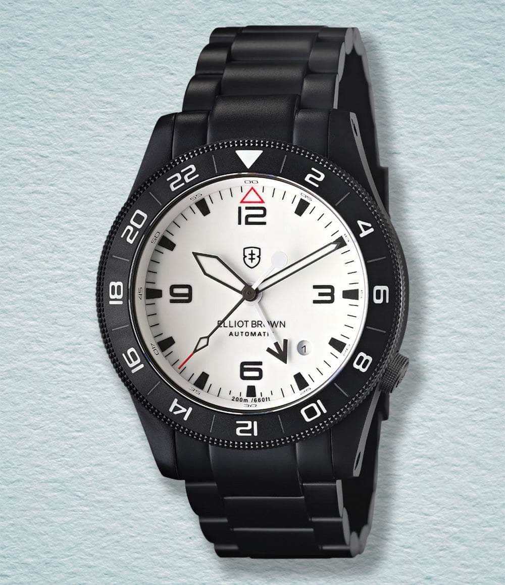 Elliot Brown Watch Black Whiteout Holton Auto GMT