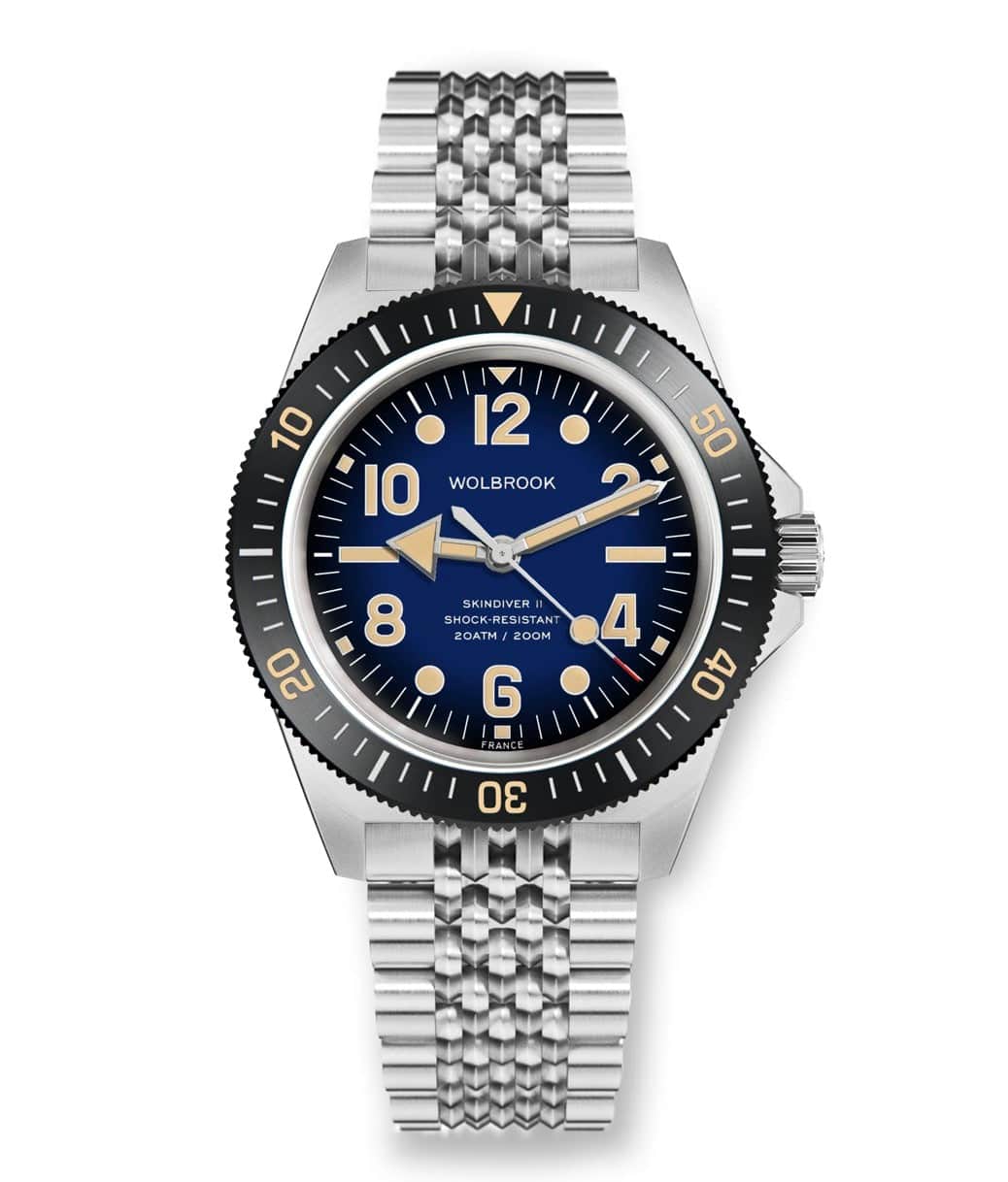 Windup Watch Shop Watch Wolbrook Skindiver 23-S2AJ-034-BOR-STL-CXO Showroom Custom Orders