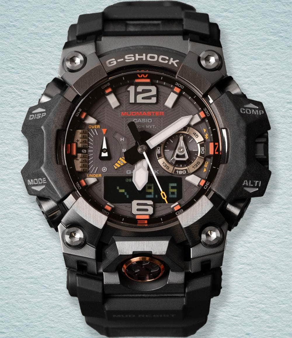 G-Shock Watch Mudmaster Black and Emergency Colors