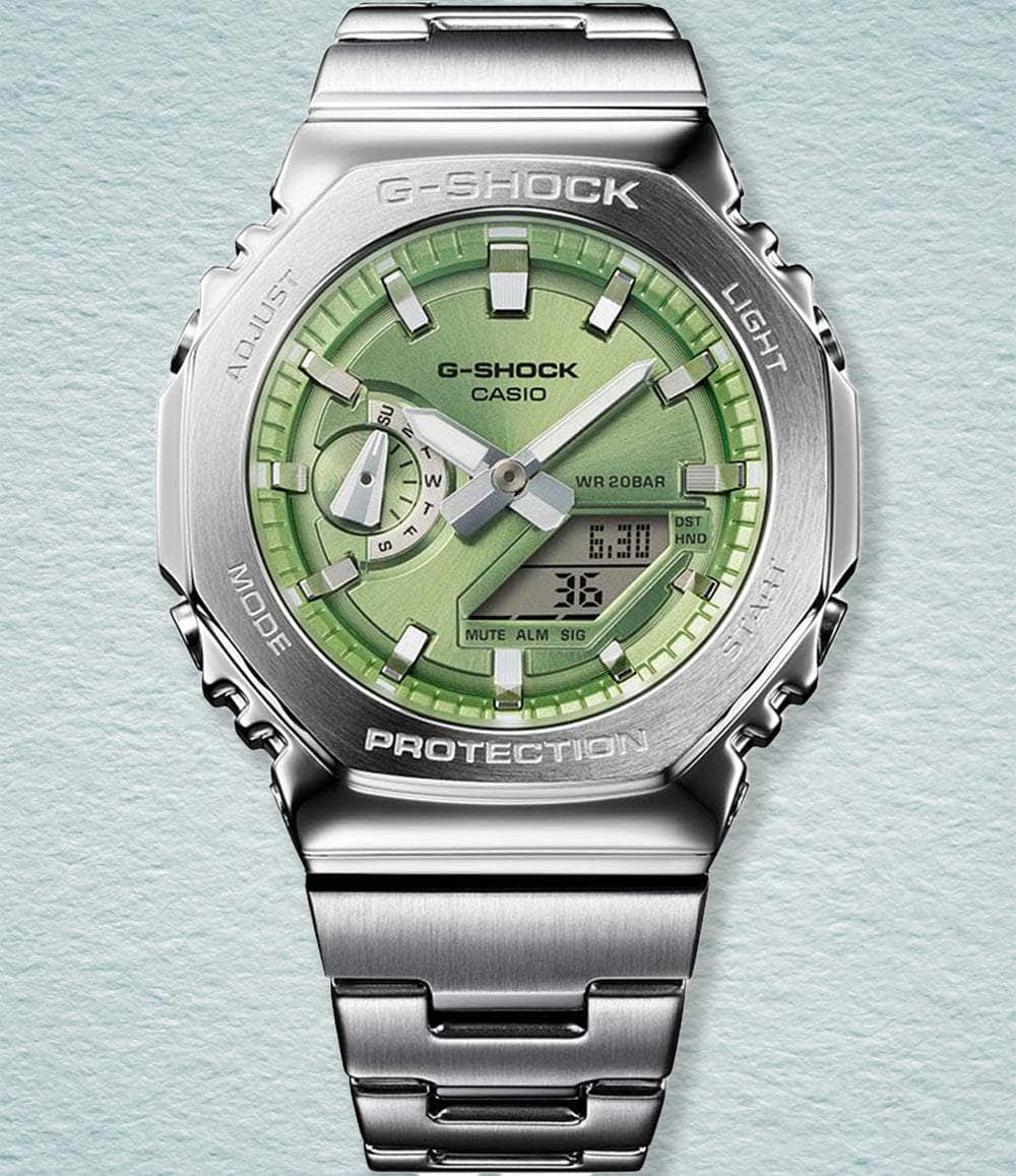 G-Shock Watch Green Metal Covered GM2110D