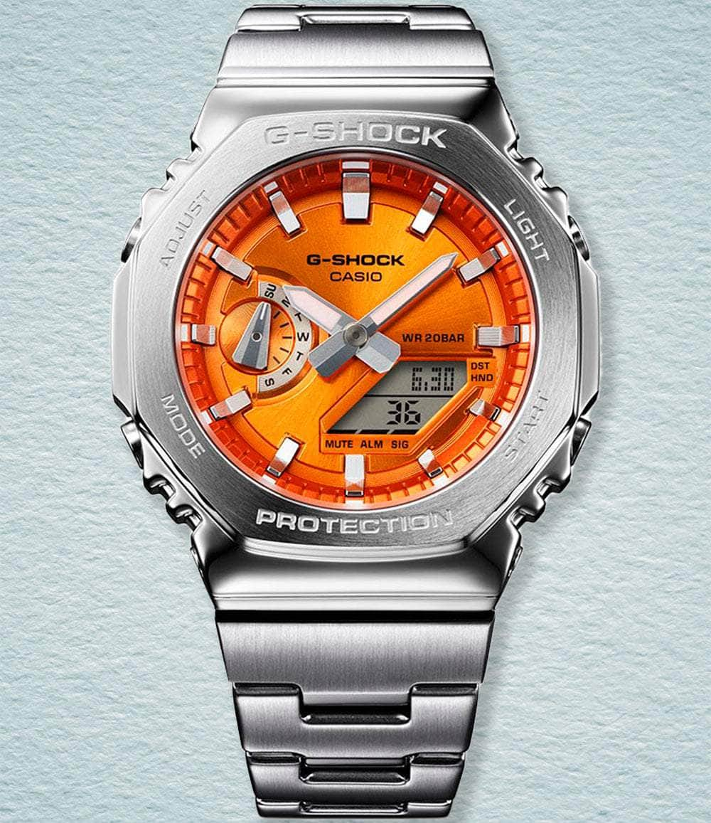 G-Shock Watch Orange Metal Covered GM2110D