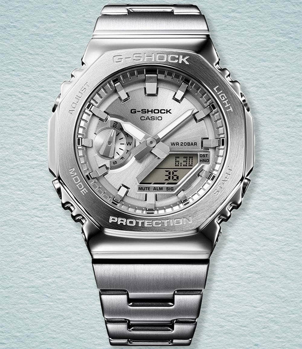 G-Shock Watch Silver Metal Covered GM2110D