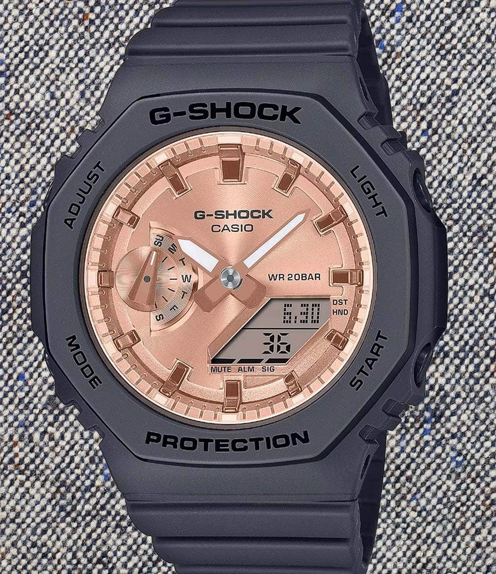 G-Shock Watch Black GMAS2100MD Rose Gold Series