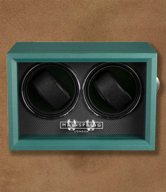 Mainspring London Accessory Emerald Green Guardian Dual Slot Watch Winder