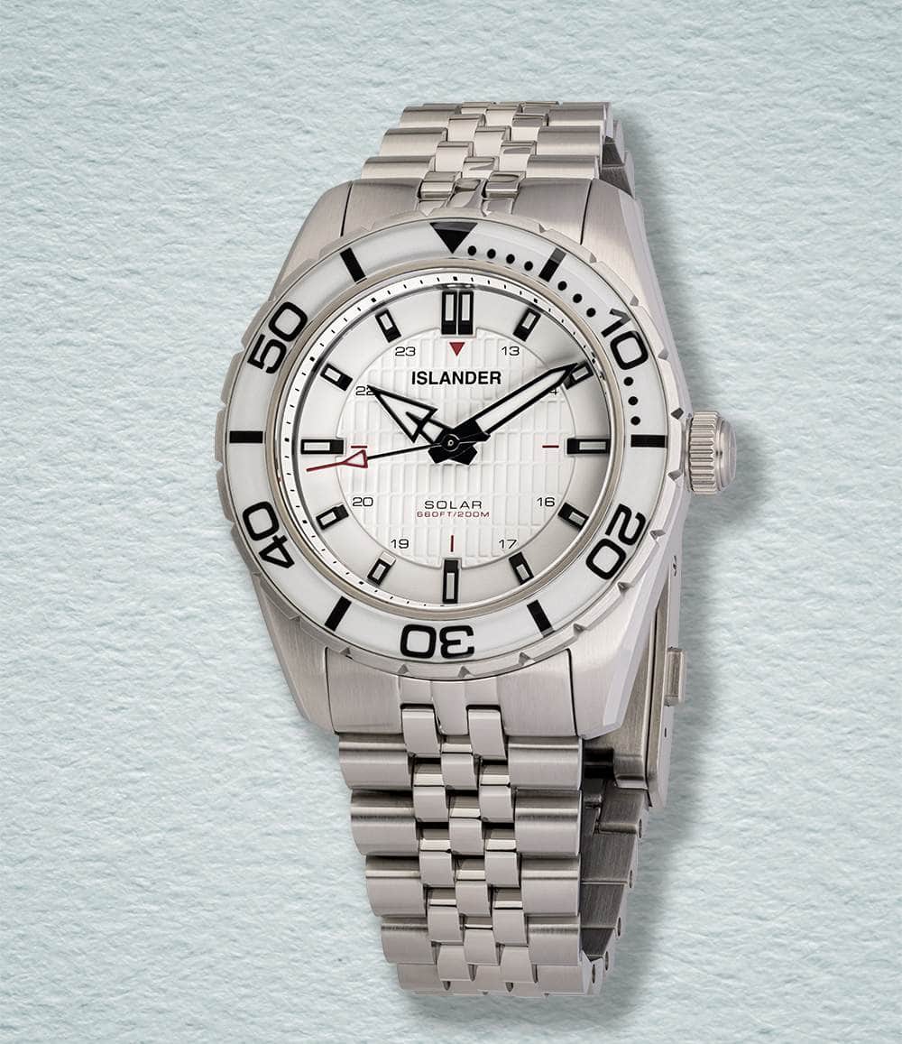 Islander Watch White Islander Saltaire 38mm Solar Dive Watch