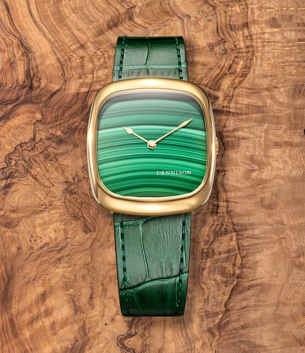 Dennison Watch Natural Malachite Stone / Gold PVD Dennison ALD Stone Dial Watch Collection